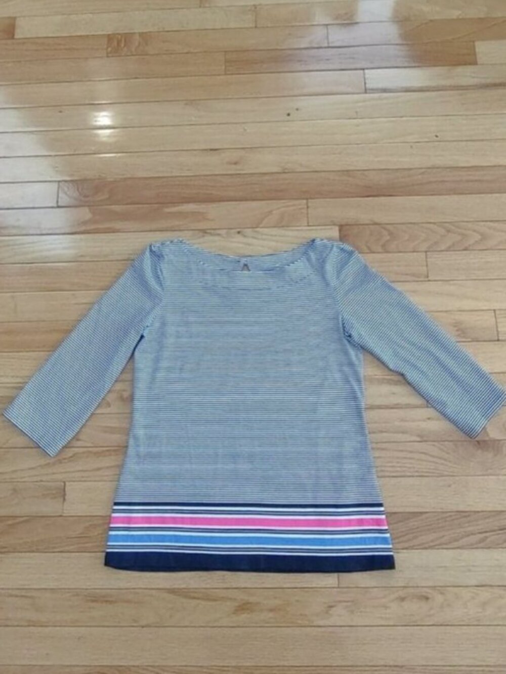Lilly Pulitzer Waverly striped boatneck 3/4 sleeved top XS